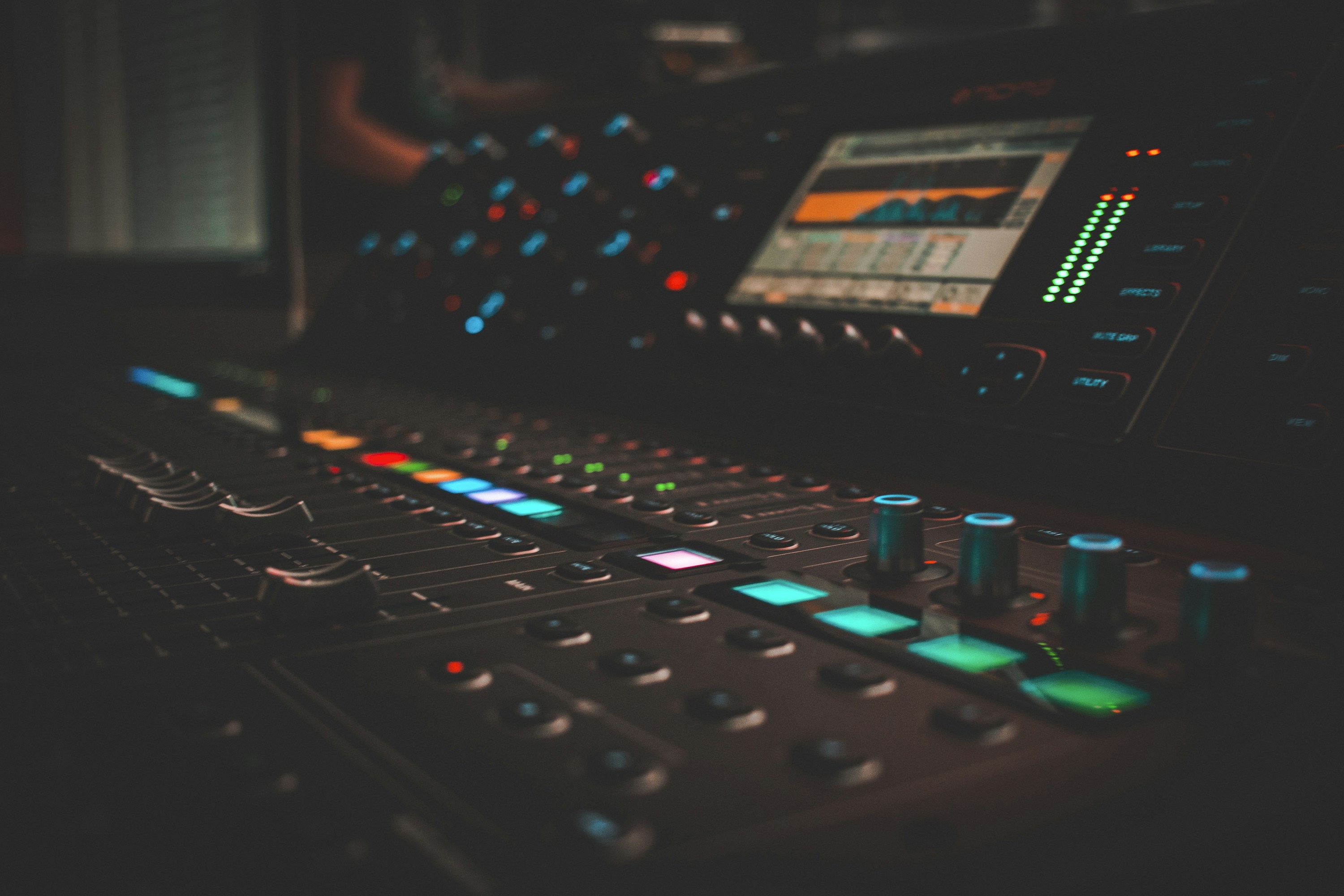 Audio Mixing Desk in a Recording Studio