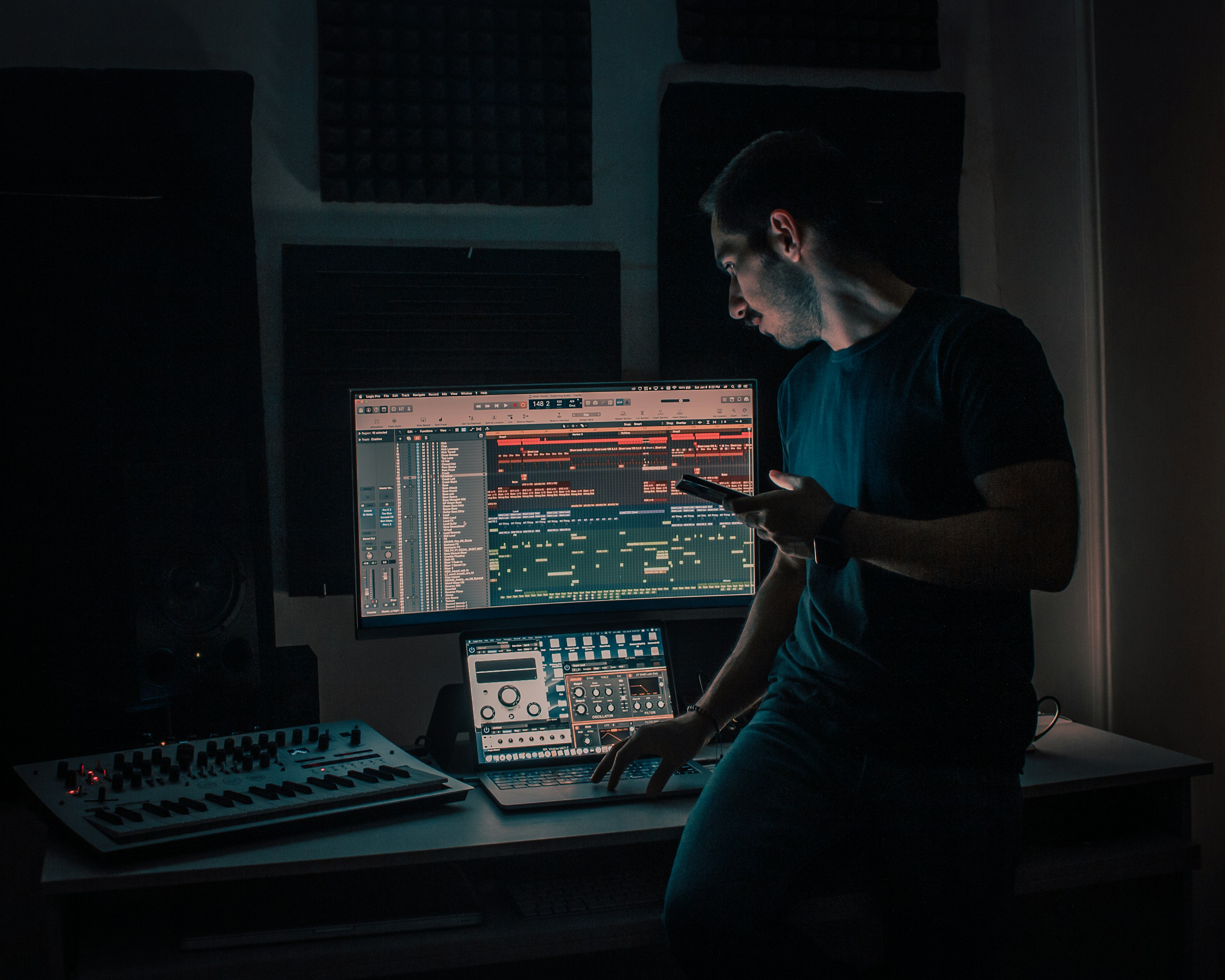 A Music Producer working in a Recording Studio